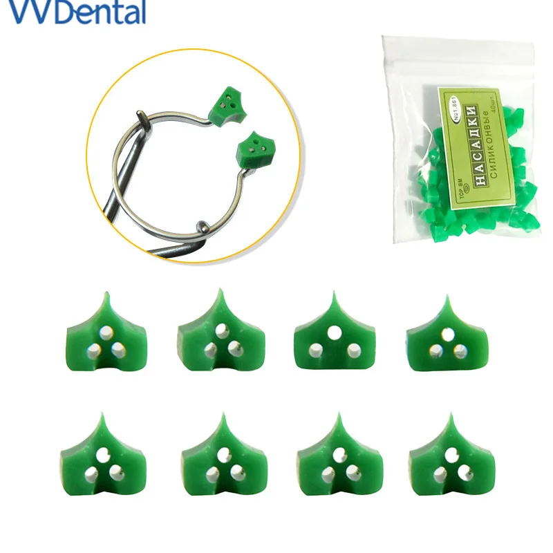 

VVDental 40PCS/Bag Dental Silicone Wedges Add On Wedges Rubber No 1.861 Delta Ring Tine Green Douban Molding Wedge Dentist Mater