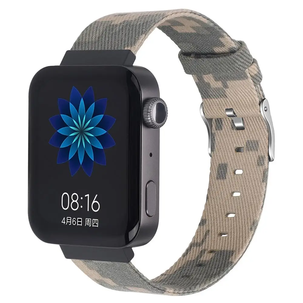 Роскошные заменяет холст часы ремешок на запястье для Xiaomi mi Смарт часы браслет аксессуары для xiao mi часы#1119 - Цвет: Camouflage
