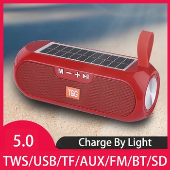 Solar Caixa De Som portátil Altavoz Bluetooth FM Radio USB Bateria Recargable Subwoofer Altavoces Bluetooth Haut-parleurs TG182