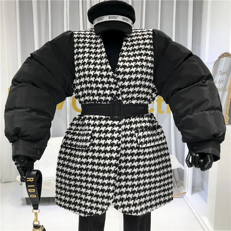 Модное лоскутное Женское пальто зима новая куртка Женская Chaquetas Mujer Invierno корейские пальто и куртки для женщин