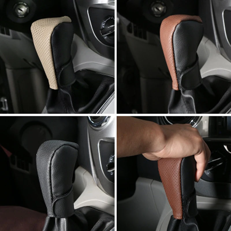 

Automobile Interior PU Leather Car Shift Handle Sleeve Comfortable and Breathable Manual Gear Jacket Suitable for Most Models
