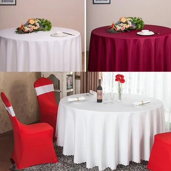 

Round Full Solid Table Cloth Satin Muticolor High Quality Beauty Table Cover Polyester Banquet Wedding Party Home Decoration