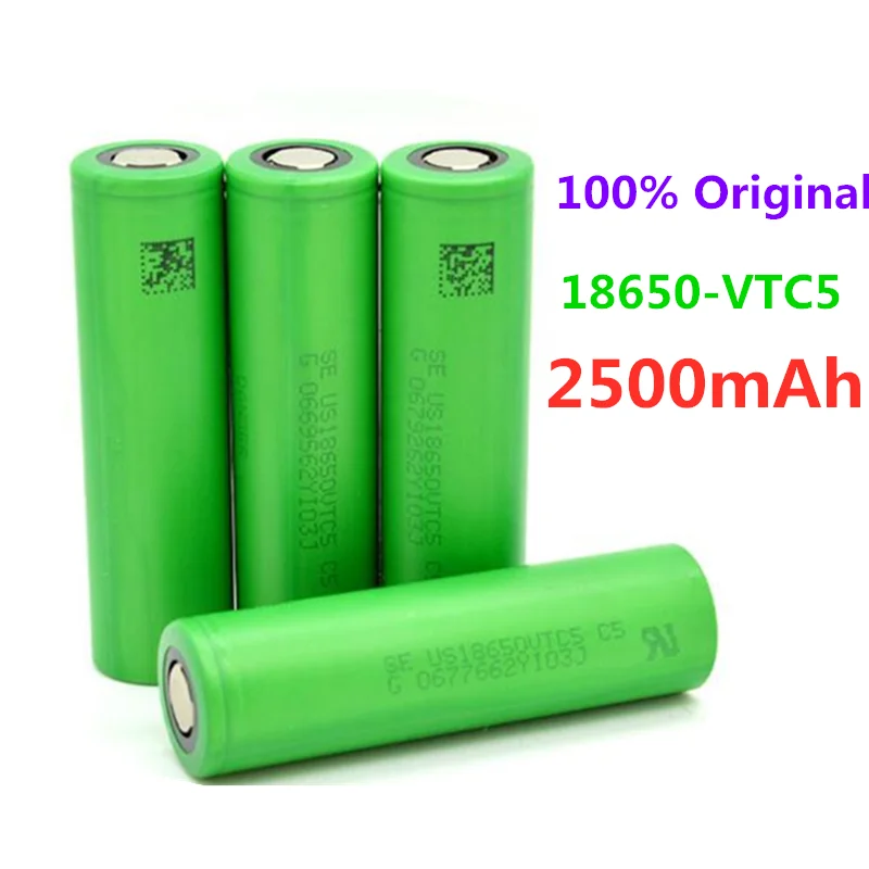 Bateria recarregável 3.6 v volt, bateria de 2500mah vtc5 18650, substituição de 3.6 v 2500mah 18650