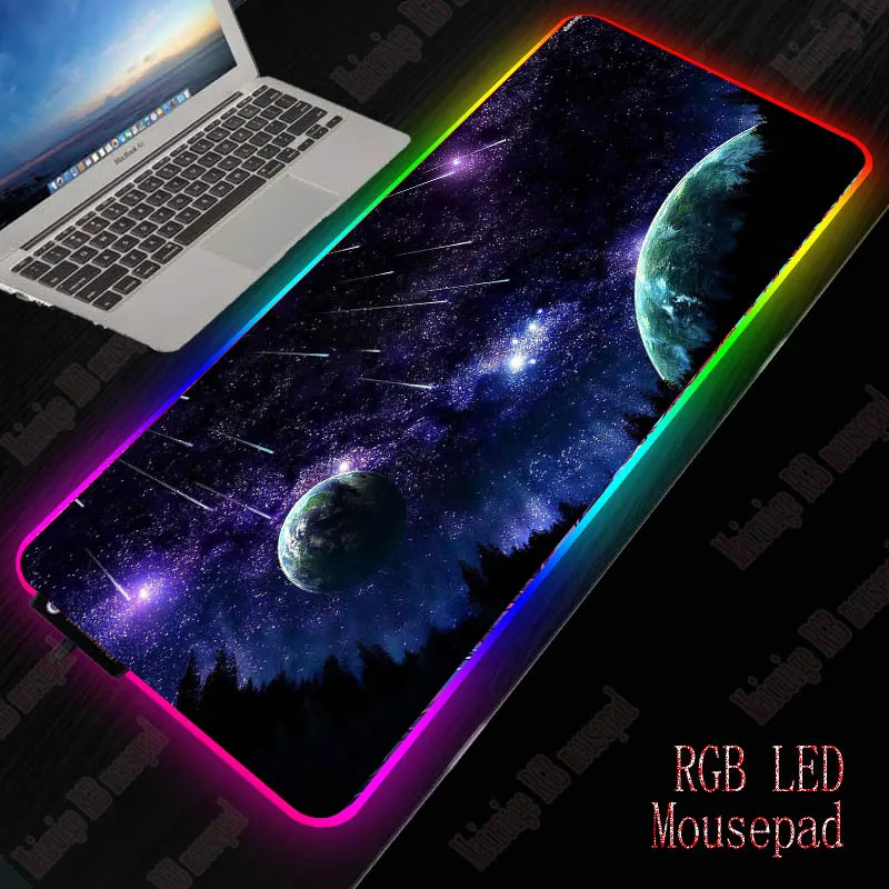 XGZ большой размер игровой коврик для мыши RGB светодиодный светильник большой коврик офисная компьютерная клавиатура Звездный коврик Водонепроницаемая скорость