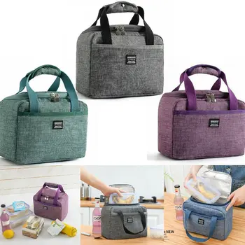 

Portable Lunch Bag Thermal Insulated Lunch Box Tote Cooler Handbag Bento Pouch Dinner Container School Food Storage Bags