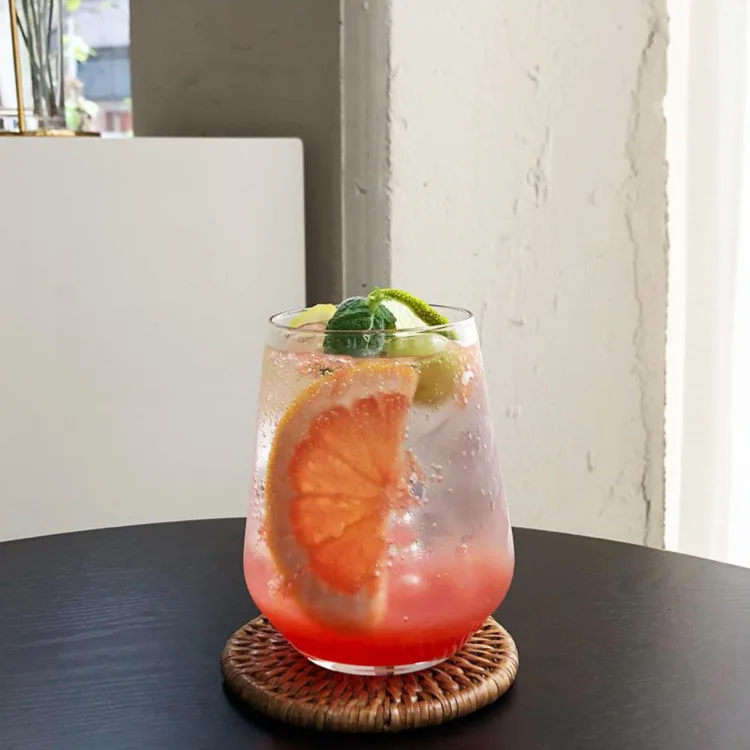 Glass Crystal Cups, Heat-Resistant, Large-Capacity Drinks, Soft Drinks, Sparkling Wine and Fruit Cups, Iced Coffee Cups