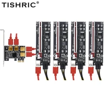 Tishric pci 1 a 4 adaptador cartão usb 3.0 pcie riser cartão 6pin VER009S-PLUS 009s mais riser gráficos extensão cabo adaptador cartão