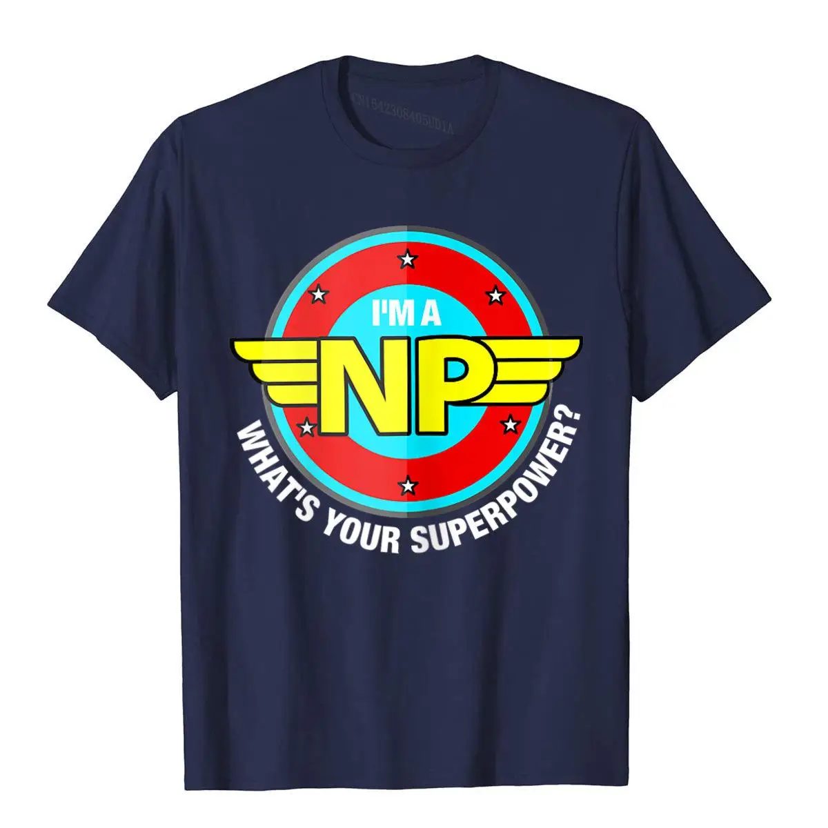 Womens Funny Wonder Super NP Superpower Tee Nurse Practitioner__B9821navy