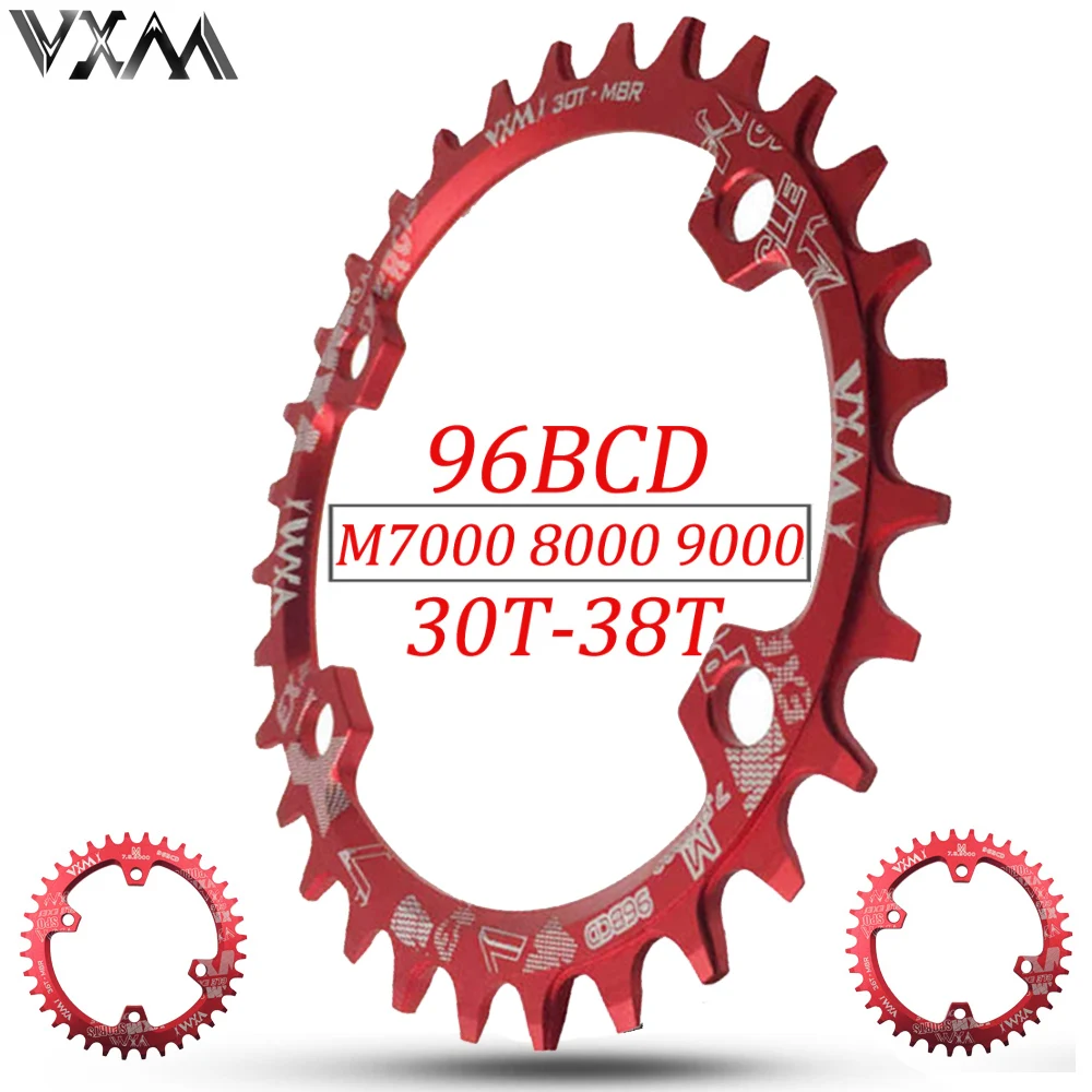 Bicycle Crank 96BCD Round Shape Narrow Wide 30/32/34T/36T/38T MTB Chainring Chainwheel Bike Circle Crankset Single Plate | Спорт и