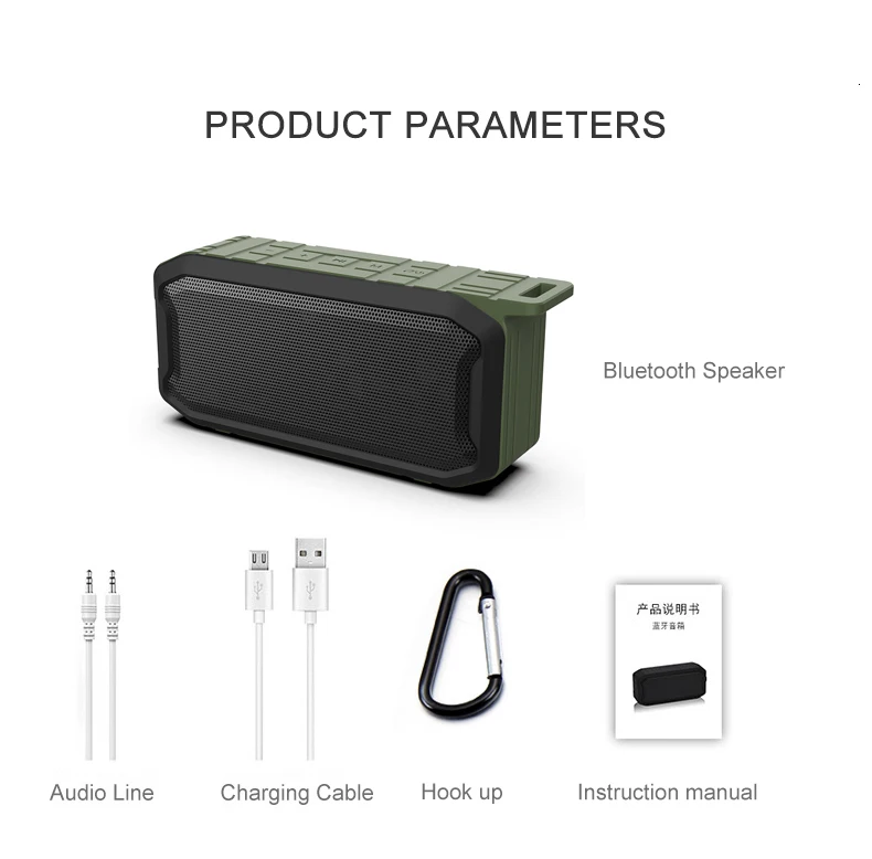 Портативная Bluetooth Колонка CHIYI, IPX7, Водонепроницаемая беспроводная бас колонка, наружная колонка, поддержка AUX TF, USB, сабвуфер, громкий динамик