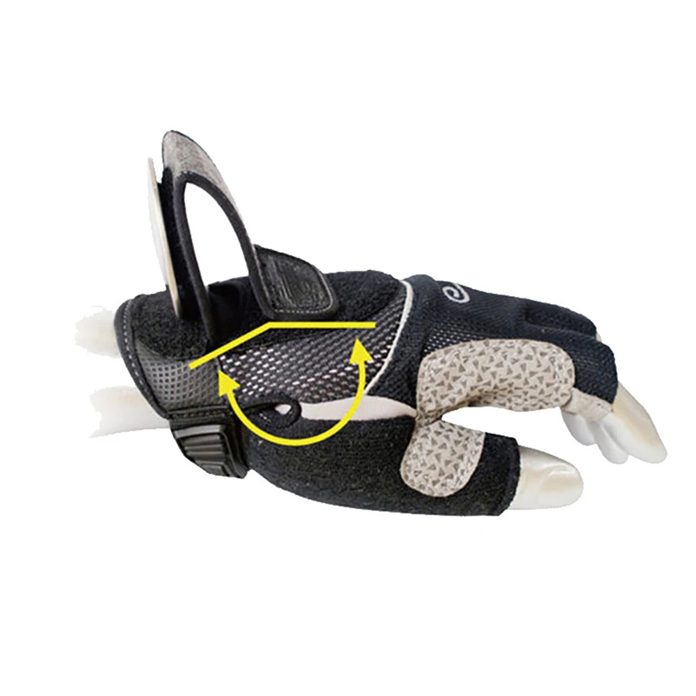 Compact Sports Bicycle Wrist Mirror Practical With Pocket Easy Apply Non Slip Rear View Adjustable Portable Half Finger Gloves