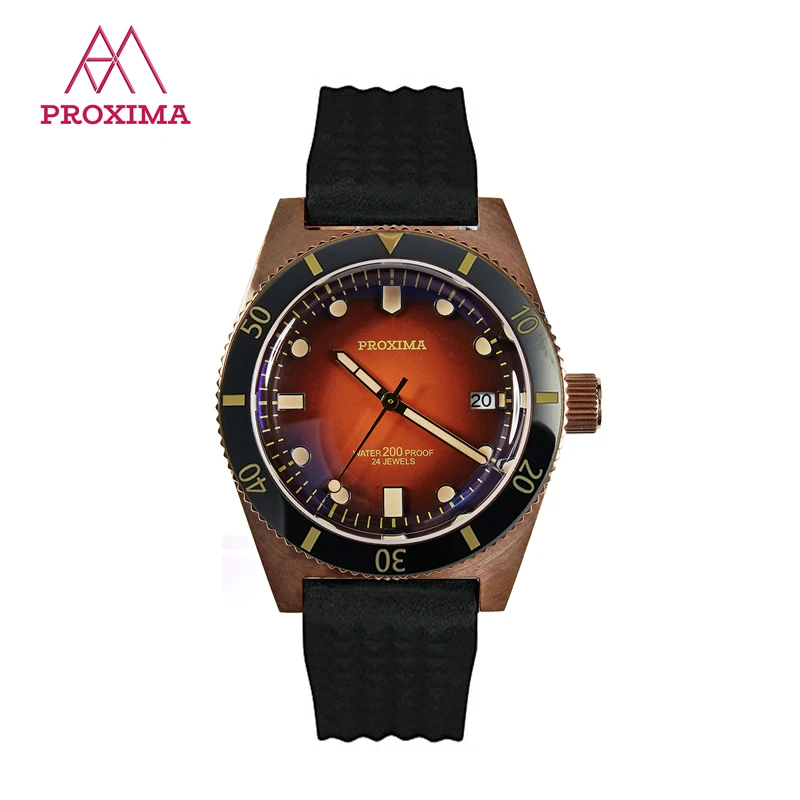 6200 Ceramic Bezel Proxima сапфировые механические часы мужские спортивные Топ бренд Submariner автоматические часы с резиновым ремешком Cusn8 Роскошные наручные часы - Цвет: 6200 Ceramic Bezel