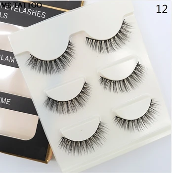 

MB New 3 Pairs Natural False Eyelashes Beauty Fake Lashes Long Makeup 3d Mink Lashes Extension Eyelash Mink Eyelashes