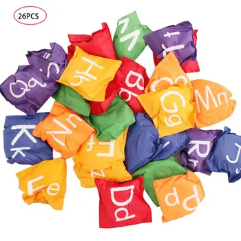 

26pcs Set 12cm Bean Bags Bean Bag Toss Durable Game Nylon Bean Bags Set With English Letters For Children Kids Kindergarten