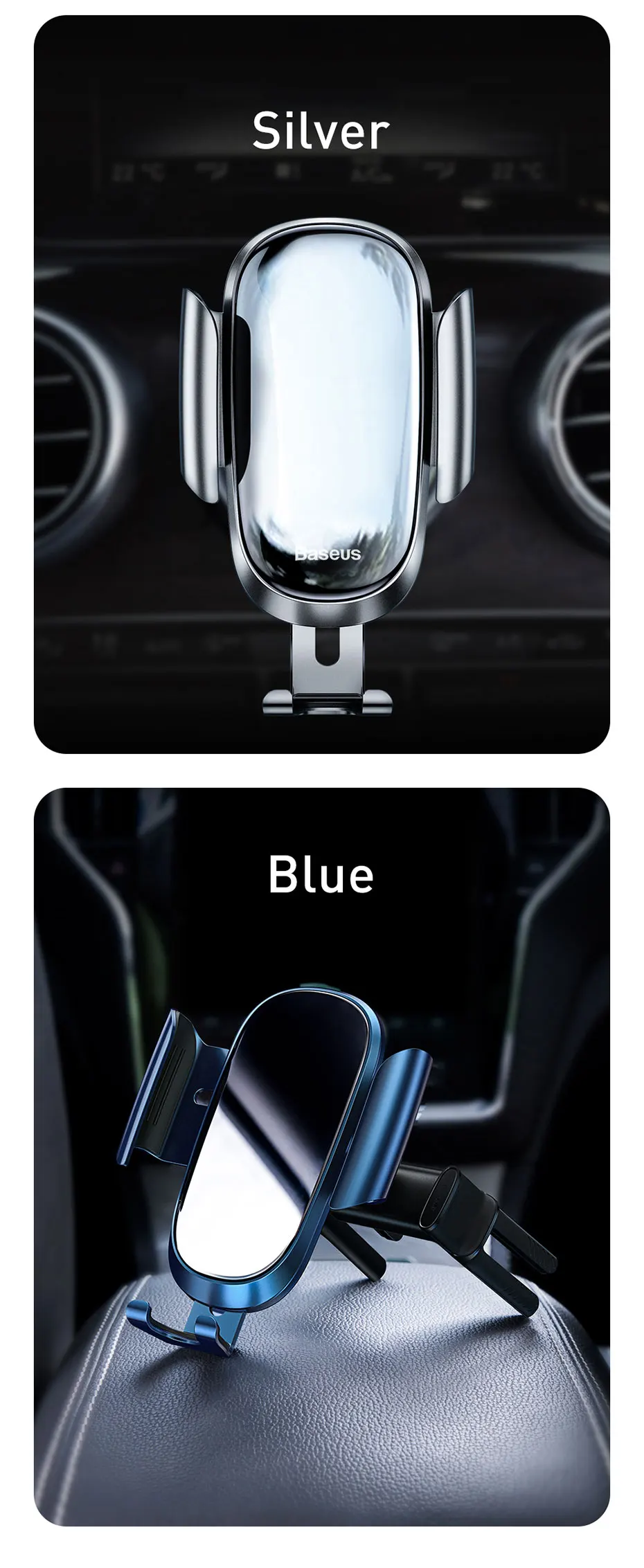 Автомобильный держатель для телефона Baseus Gravity, Круглый держатель для Iphone XS XR samsung, поддержка мобильного телефона