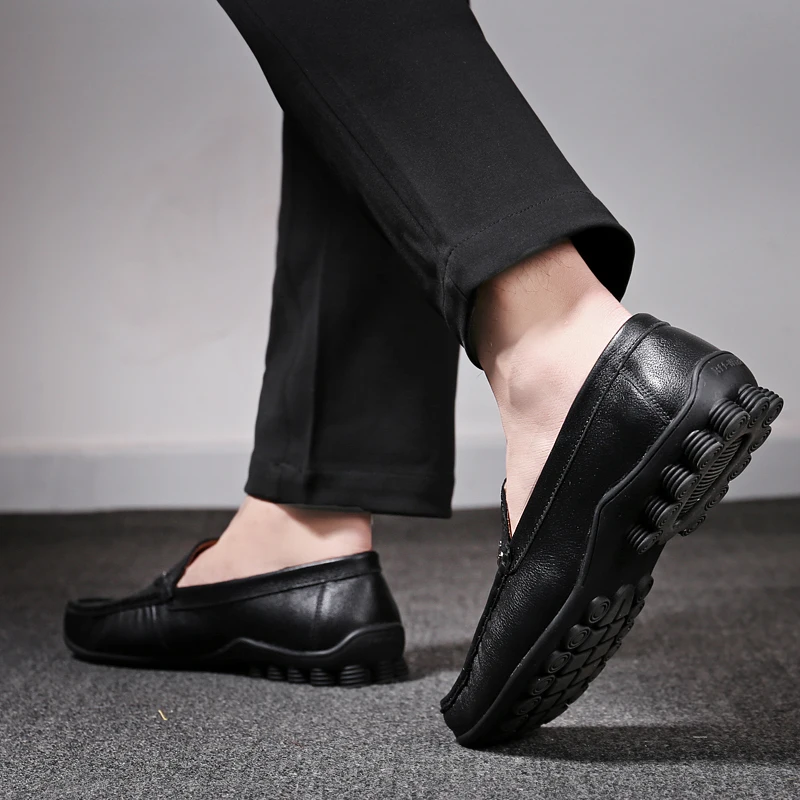 Spring and Autumn Leather Fashionable Comfortable Lightweight Outdoor High Quality Non-slip Waterproof Breathable Loafers