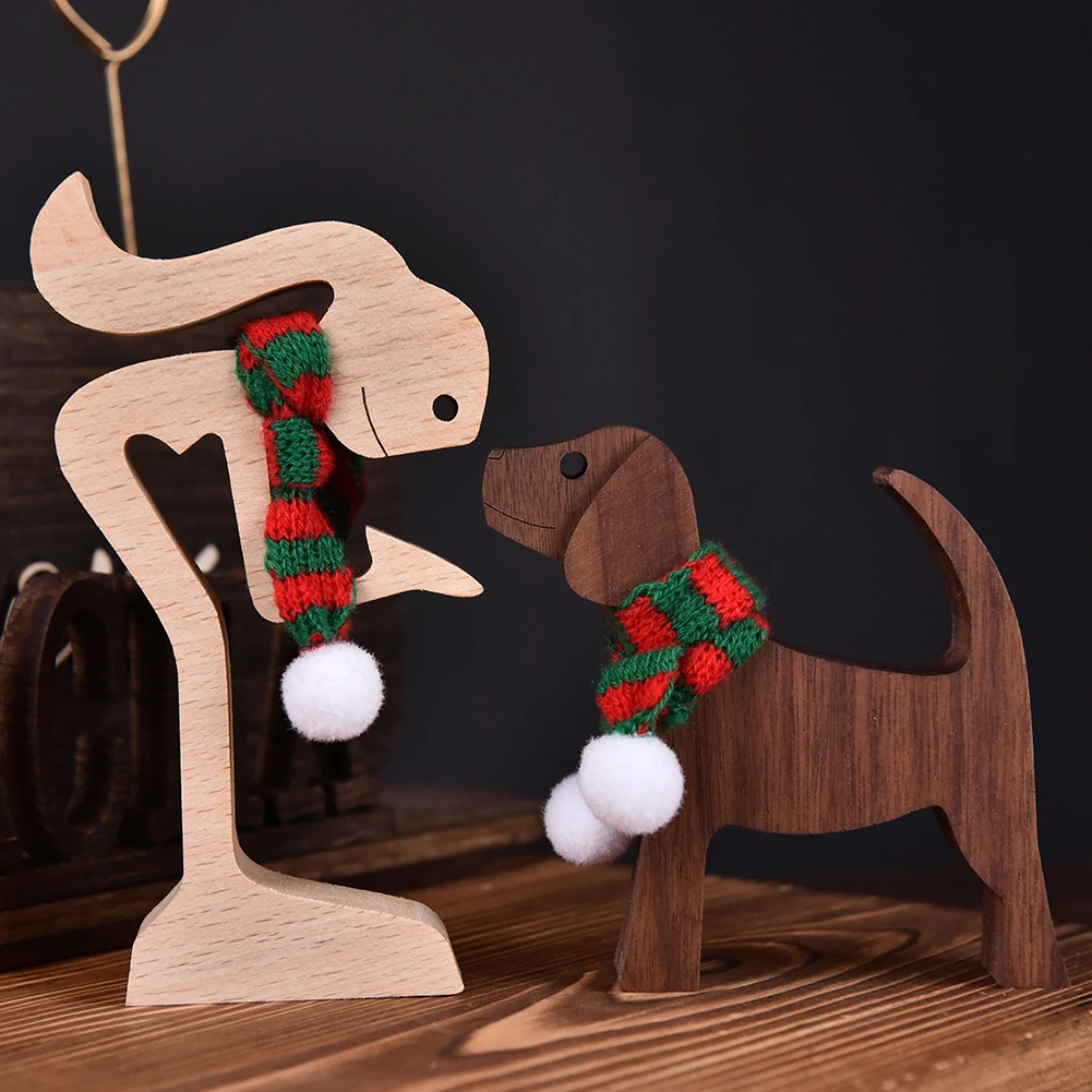 Pet Decorations Craft Wooden Dog Cat Doll Ornaments Carved Model Home Office Ornaments Creative Love Pets Dropshipping