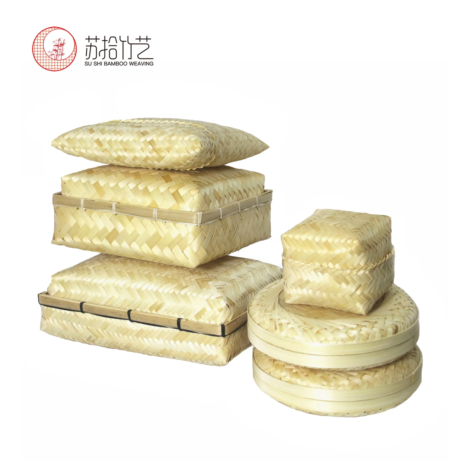 

Handmade Basket Pure Hand Knitted Bamboo Weaving the Mid-autumn Festival Moon Cake Gift Box Tea Leaf "Bamboo Gift Box Hairy Crab