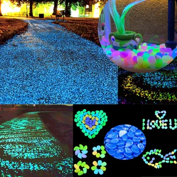 

Garden Decoration Glowing Pebbles In The Dark Garden Path Glowing Stones Fish Tank Decoration Pebble Aquarium Glowing Decoration