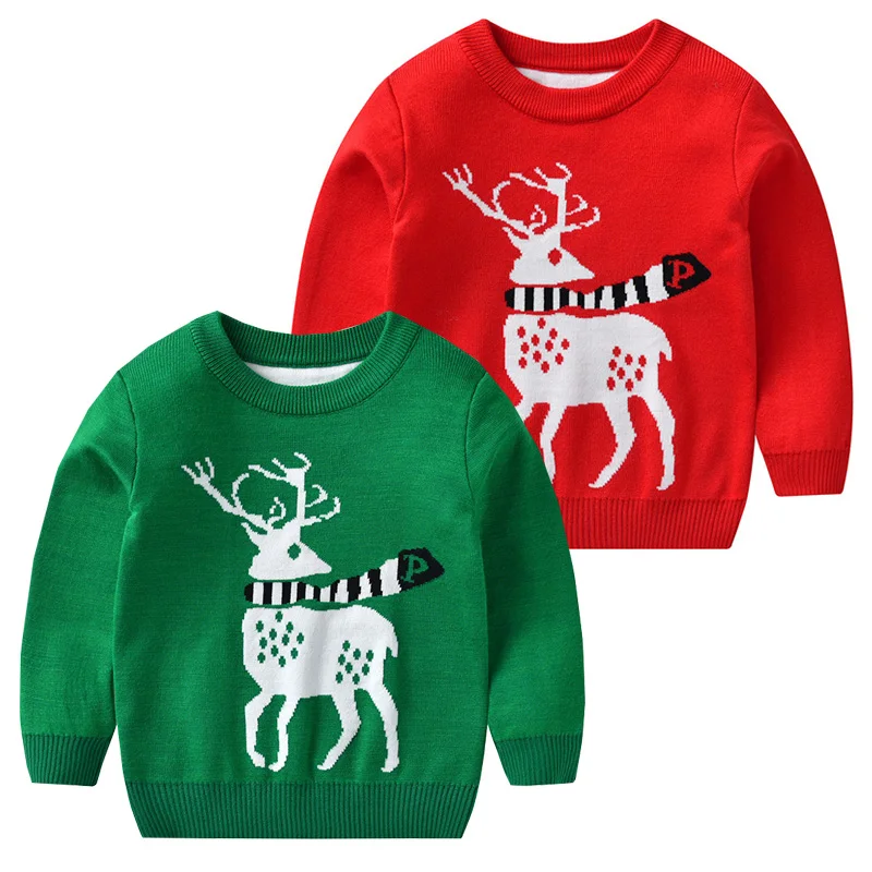 

Christmas Boys Sweaters Toddler Girls Pullover Casual Children Knitted Wear Kids Clothes