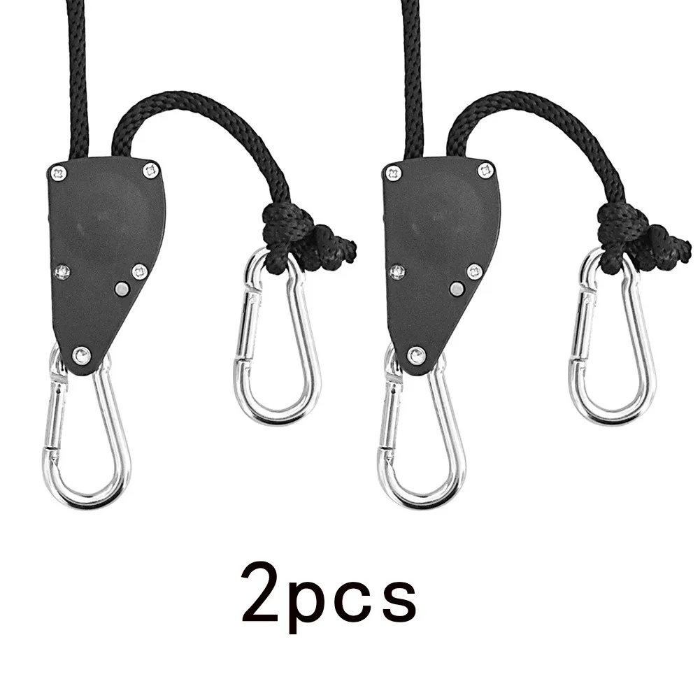 2Pcs Adjustable Pulley Sling Lifting Rope Ratchet Hook