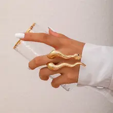 

Retro Punk Snake Open Ring for Women Exaggerated Antique Gold Color Fashion Personality Stereoscopic Adjustable Rings Jewelry