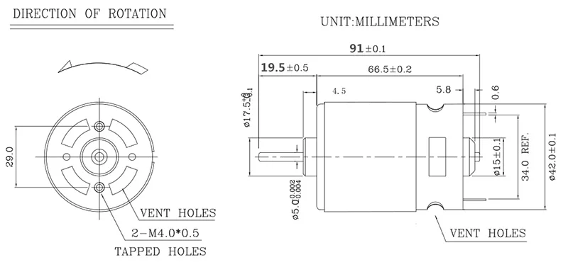 size of 775 motor