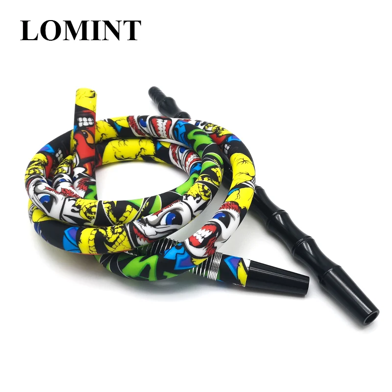 LOMINT Bamboo Colourful Hookah Hoses Shisha Accessories Aluminum Mouthpiece Handle Silicone Tube