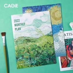Carnet de notes Agenda 2022 A4, planificateur mensuel, planificateur de temps, bloc notes créatif, carnet de plans de 365 jours, papeterie scolaire et de bureau 