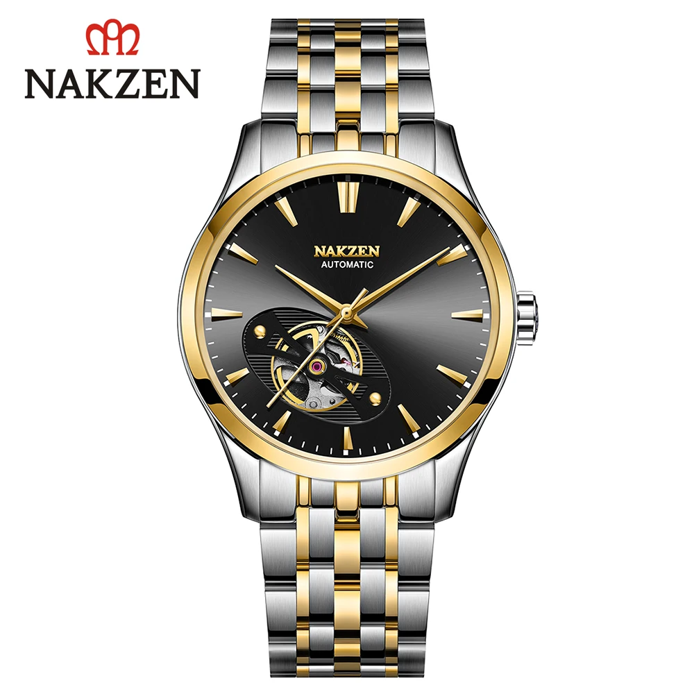 Nakzen Original Japanese Watch Business Men Automatic Mechanical Watch Stainless Steel Band High Quality Four Color Optional - Цвет: Многоцветный