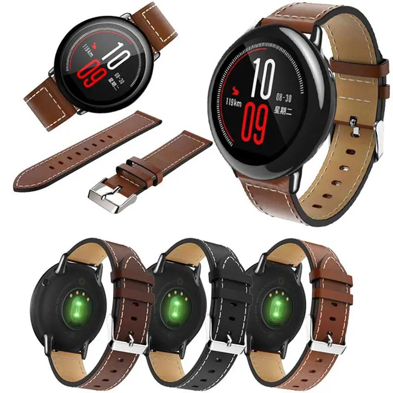 Кожаный PU ремешок-Браслет Для Xiaomi Huami Amazfit Pace GTR 47 мм смарт-часы ремешок 22 мм Сменные ремни для Amazfit GTR Correa
