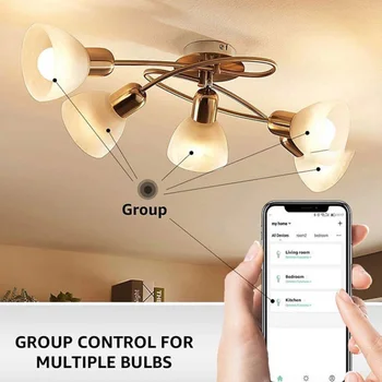 

LED RGB Smart Bulb Color Changing Portable Adjustable Brightness WiFi Remote Dimmable Home Energy Saving Living Room Kitchen