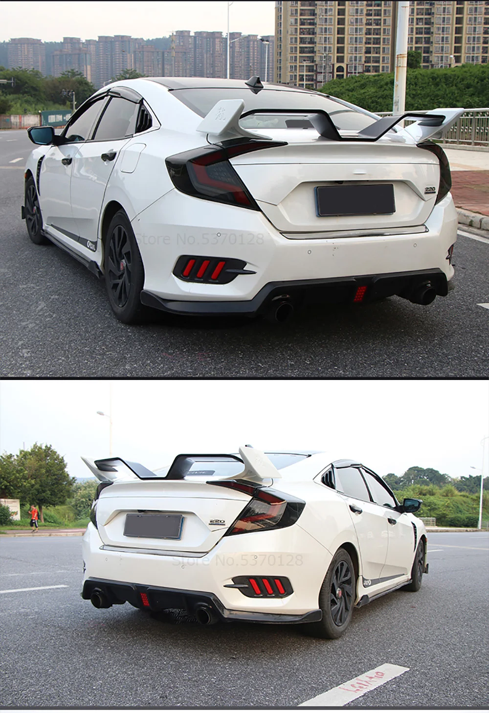 AITWATT Подходит для Honda Civic белый спойлер высокое качество АБС пластик задняя крыша хвост крыло черный спойлер для автомобиля Стайлинг