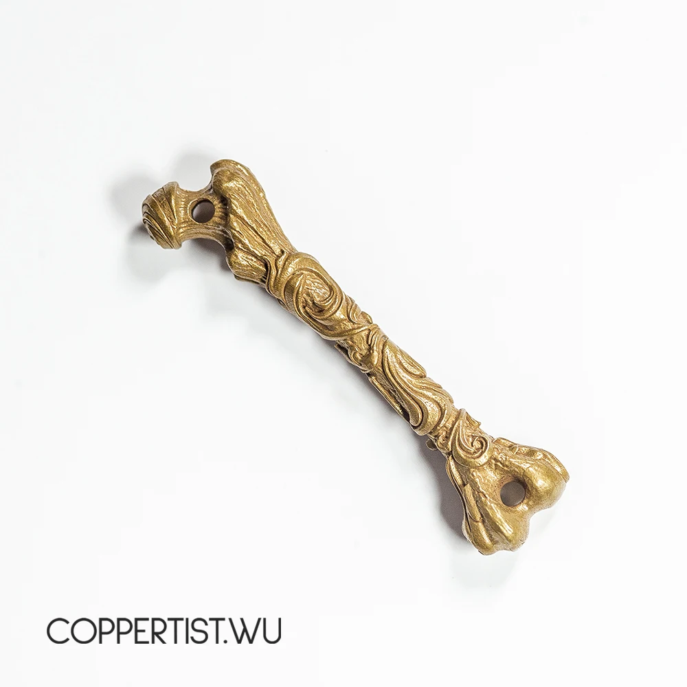 Coppertist. wu узорчатый костяной бронзовый брелок латунный брелок для ключей ручной работы Золотое модное кольцо для ключей с сумочкой кулон ручной работы