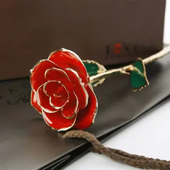 

24k Gold Dipped Rose Everlasting Long Stem Real Rose Exquis Valentine's Day