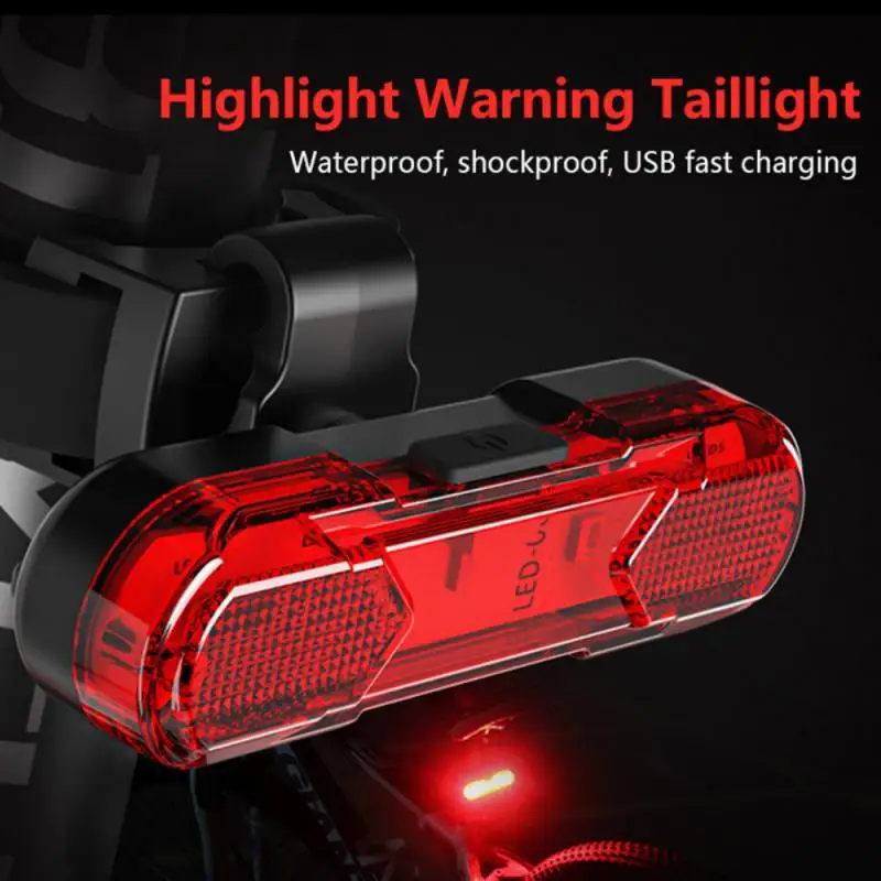 Bike Tail Light USB Charging Highlight Bike Tail Light Night Riding Warning Light for Cycling Safety 