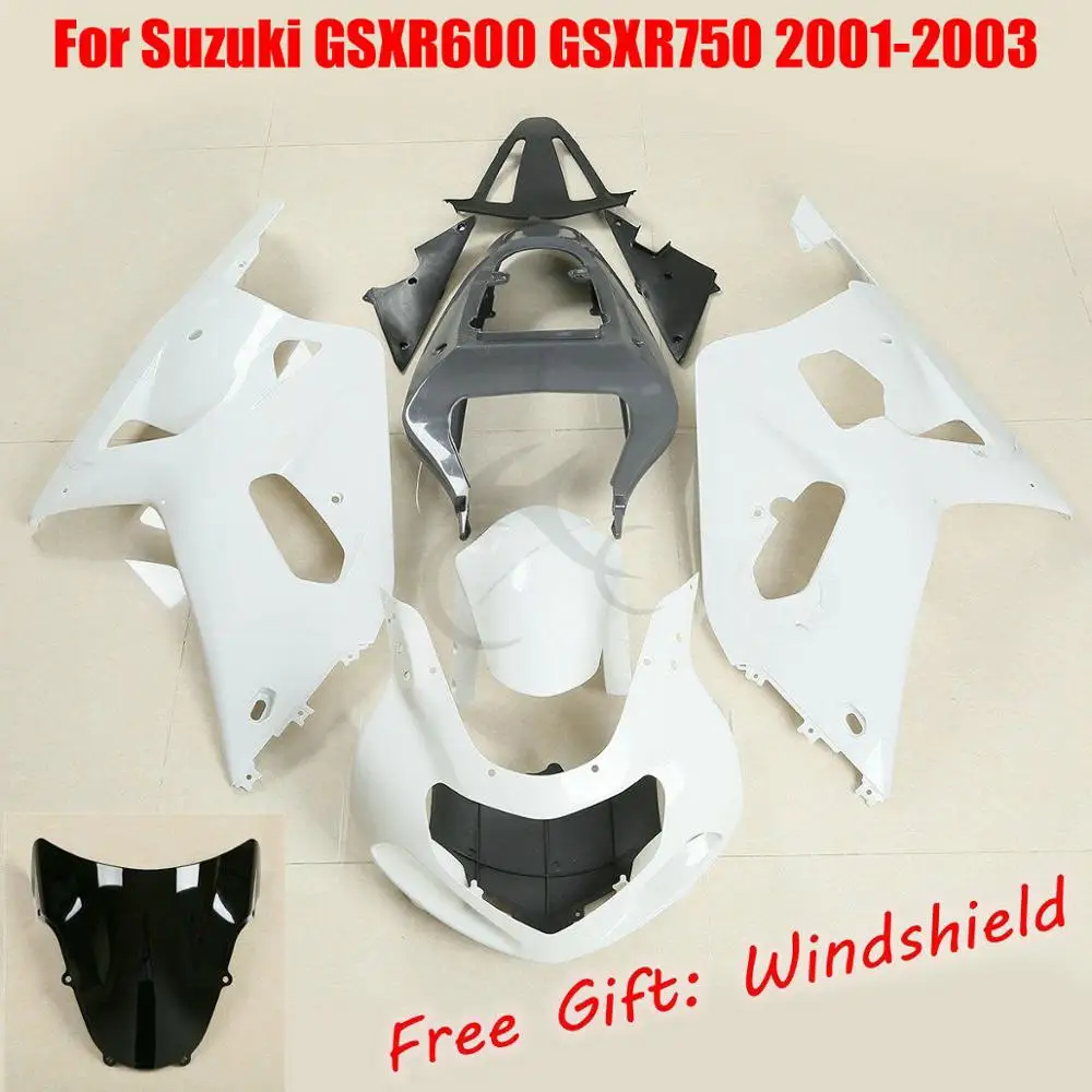 Мотоцикл Неокрашенный обтекатель детали корпуса для Suzuki GSXR600 GSXR750 2001-2017 2001-2003