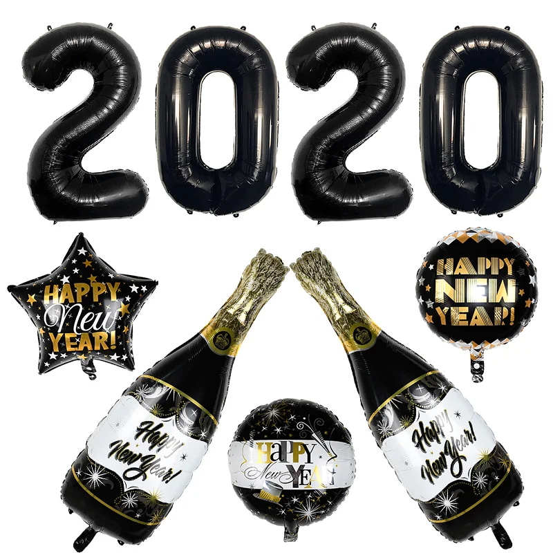 Надувной Гелиевый шар с надписью Happy New Year 1 комплект|Воздушные шары и аксессуары| |