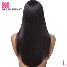 DreamDiana бразильский шелковистый прямой полный парик шнурка Glueless парики "-28" Remy парики предварительно выщипанные полные парики шнурка человеческих волос низкое соотношение