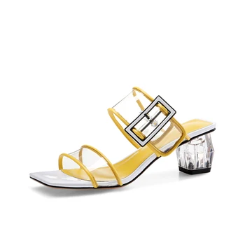 

Classic Design slippers For Girls Fashion Summer Slippers New Arrival Peep Toe High Heels Pumps Wedding Party Shoes Woman