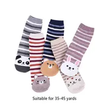 THINKTHENDO, 5 пар, свежий стиль, женские хлопковые короткие носки в полоску, мультяшный принт с животными, hosiero