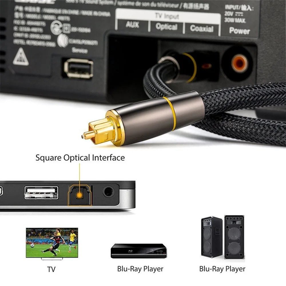 Digital Optical Audio Cable Toslink 1m 
