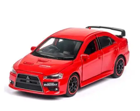 1/32 Mitsubishi Lancer EVO X 10 BBS RHD с черной крышей литой модельный автомобиль игрушки для детей Подарки для мальчиков - Цвет: red