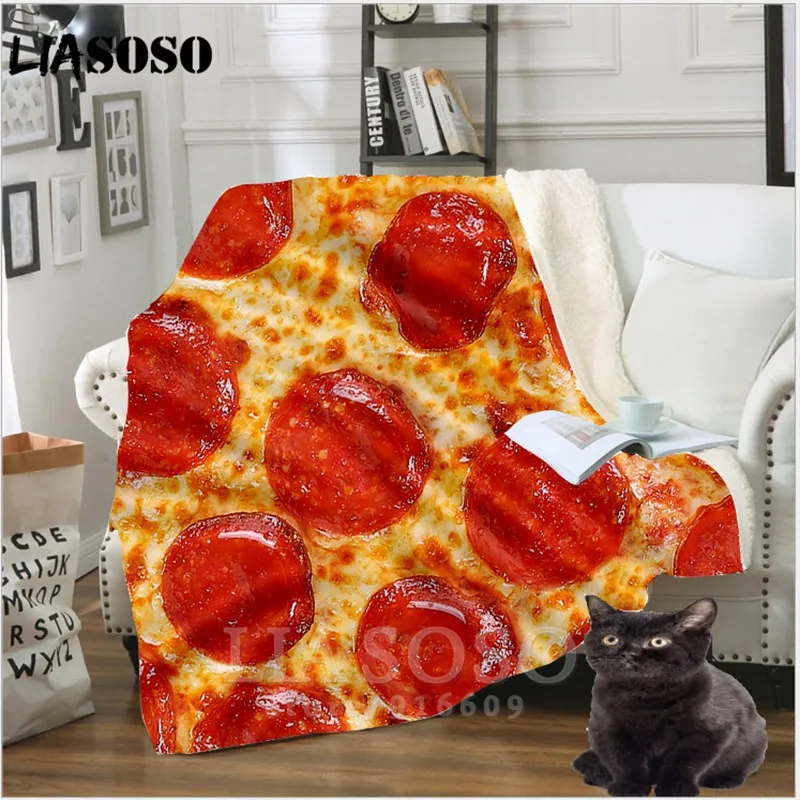 

Anime Sofa Youth Bedding patterned car Bacon stuffed Pizza baby blanket bedspread boy girl travel blanket sofa Thin quilt A11