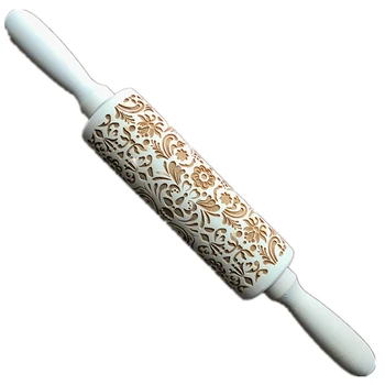 

Christmas Embossed Rolling Pin Engraved Rolling Pin For Baking Cookie Dough Embossing Engraved Wooden Rolling Pin Cookie Roller