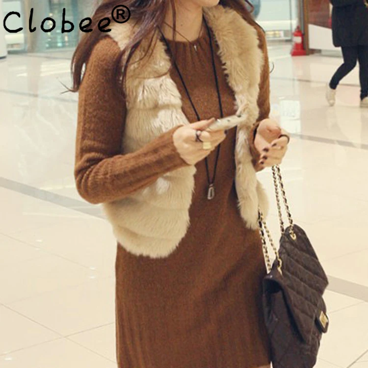 2020 зимний жилет из искусственного меха Женское пальто без рукавов зимняя меховая