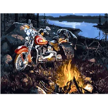 Картина по номерам Рисование холст Раскраска по номерам мотоцикл Масляные картины художественные картины живопись по номерам комплект домашнего декора