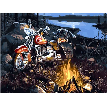 

Picture By Numbers Drawing Canvas Coloring By Number Motorcycle Oil Paintings Art Pictures Painting By Numbers Kit Home Decor