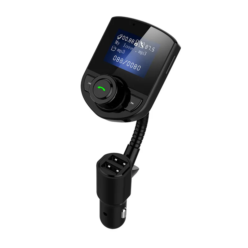 JaJaBor FM Transmitter Bluetooth Car Kit Handsfree Calling AUX Car MP3 Audio Player Voltage Detection Dual USB Car Charger