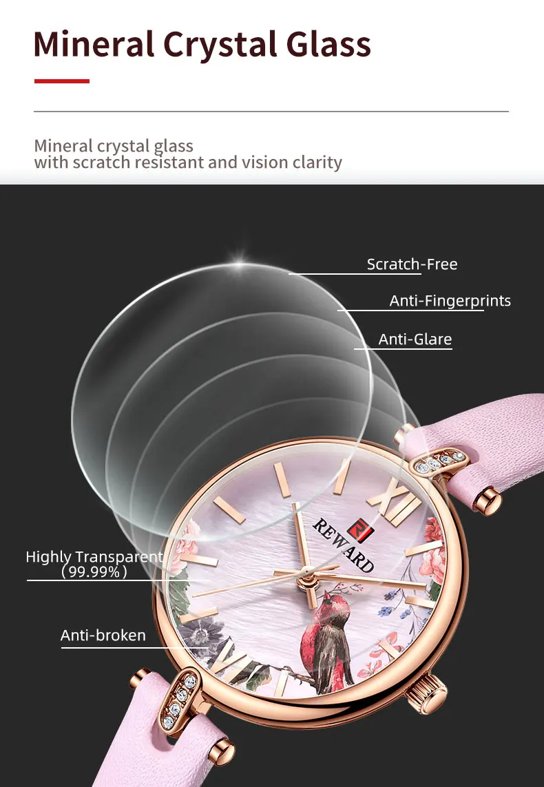 New Reward Casual Vintage Women Wristwatches Japanese Quartz Watch Cheap Ultra Thin Timepiece Leather Wrist Watches for Females